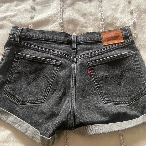 Levis 501 Black Cuffed Denim Shorts - Picture 1 of 2